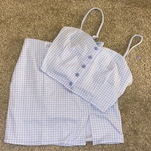 Forever 21 Blue White Plaid Set